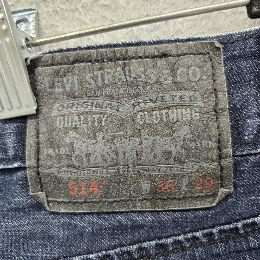 Levi's 514 Men Jeans 36X29 Blue Denim Slim Straight 29" Inseam - Picture 3 of 12